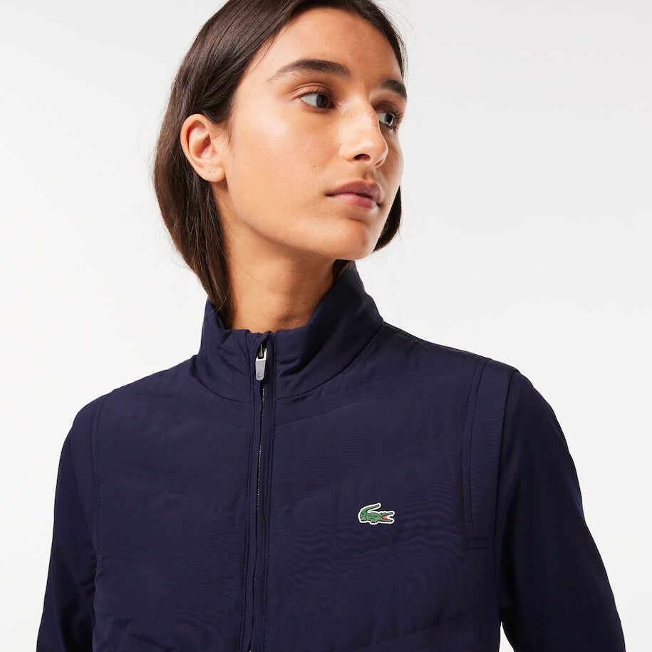 Chaleco de mujer Lacoste en material hidrofugo acolchado